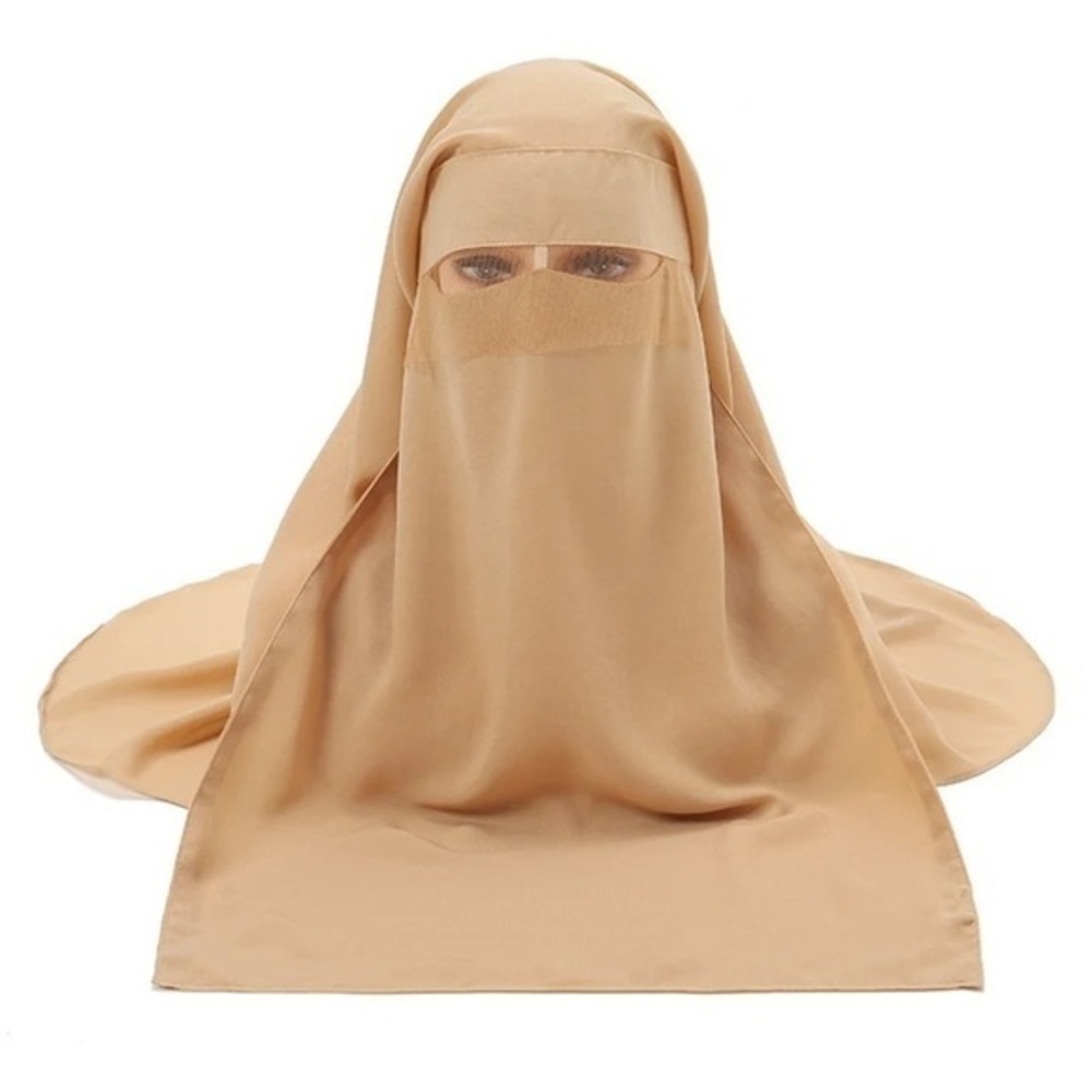 3 layared Niqab Saudi Niqab with nose string Islamic niqab face veil Islamic